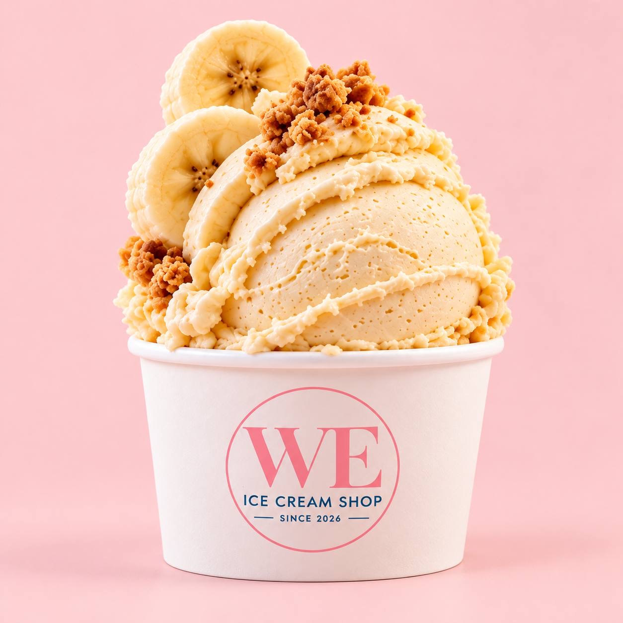 Gelato Banana en vasito de WE Ice Cream Shop